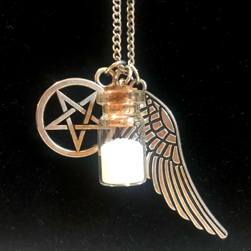 Protection Pentacle, Angel Wing, Bottle of Salt